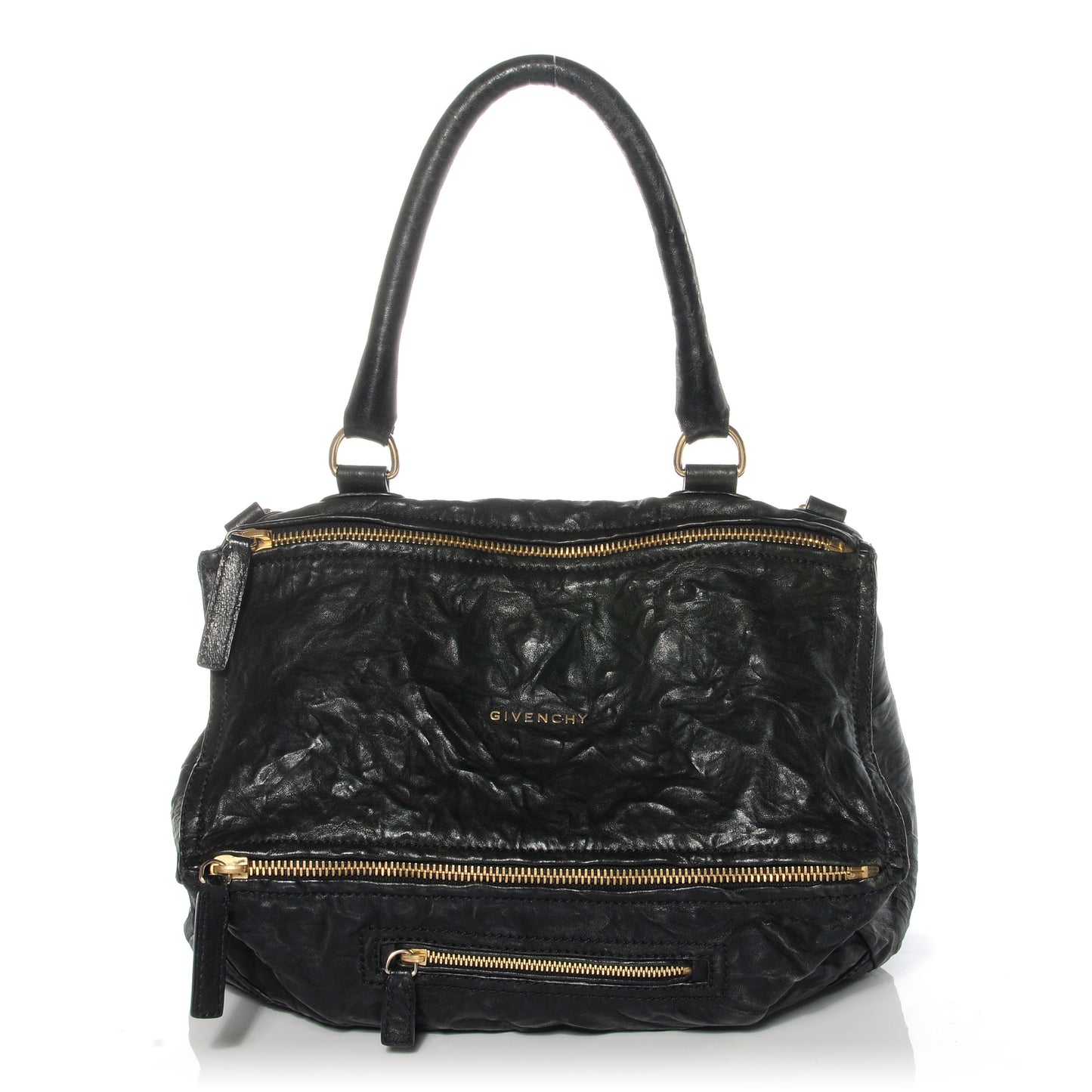 Tumbled Sheepskin Medium Pandora Bag Black