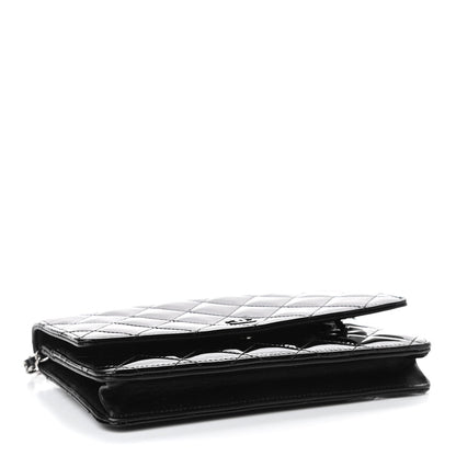 Chanel Patent Quilted Wallet On Chain WOC Black 3 of 5