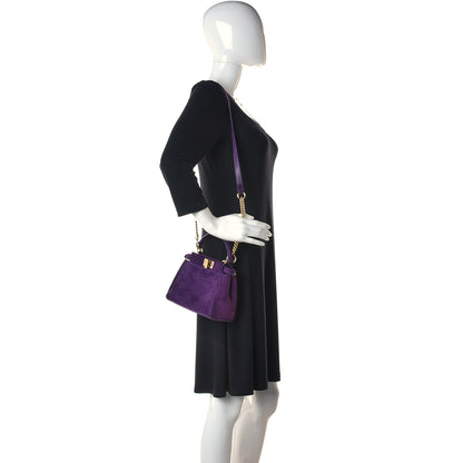 Fendi Chamois XS Peekaboo Iconic Satchel Viola Plus 3 of 11