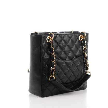 Chanel Caviar Quilted Petit Shopping Tote PST Black 3 of 7