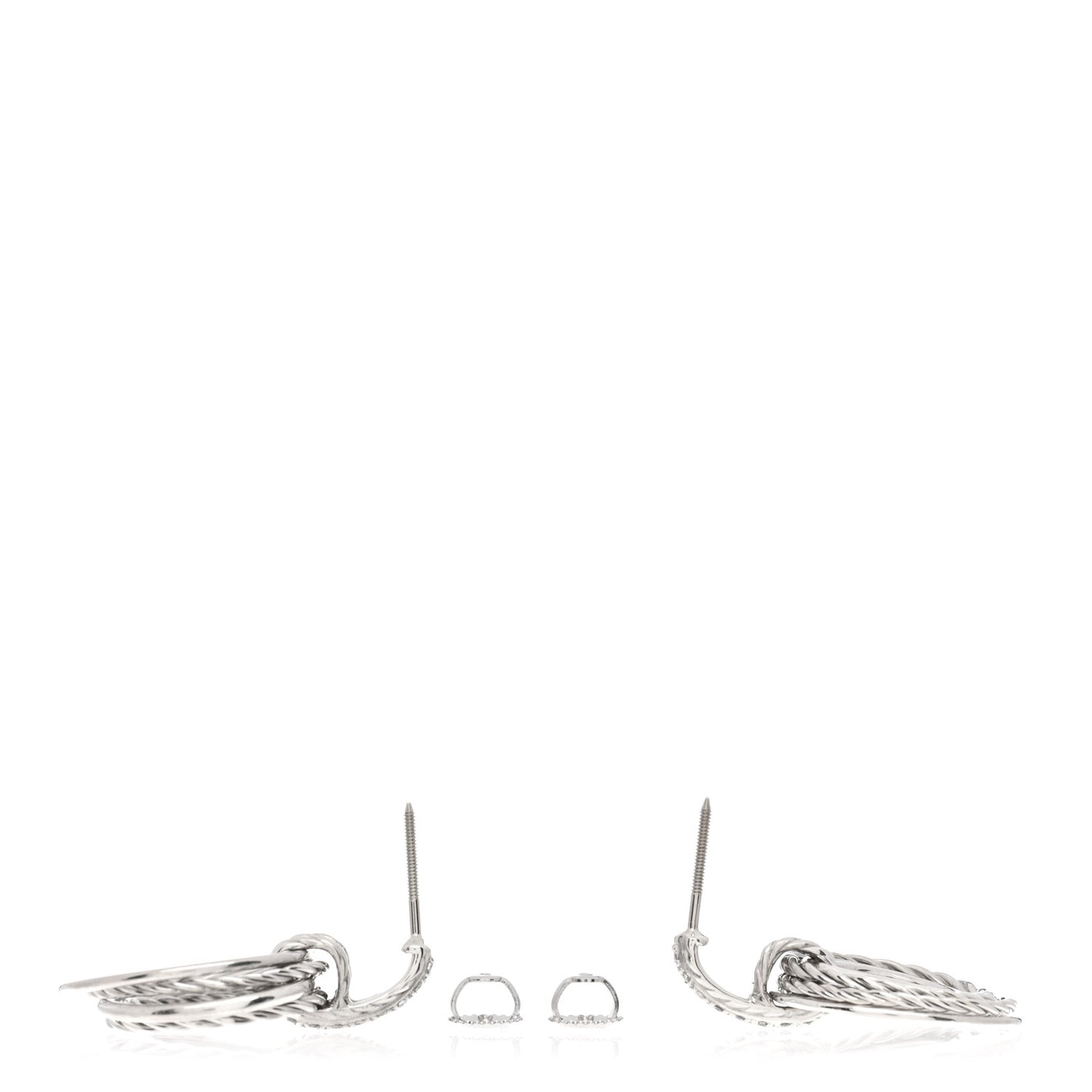 Sterling Silver Diamond Crossover Drop Earrings