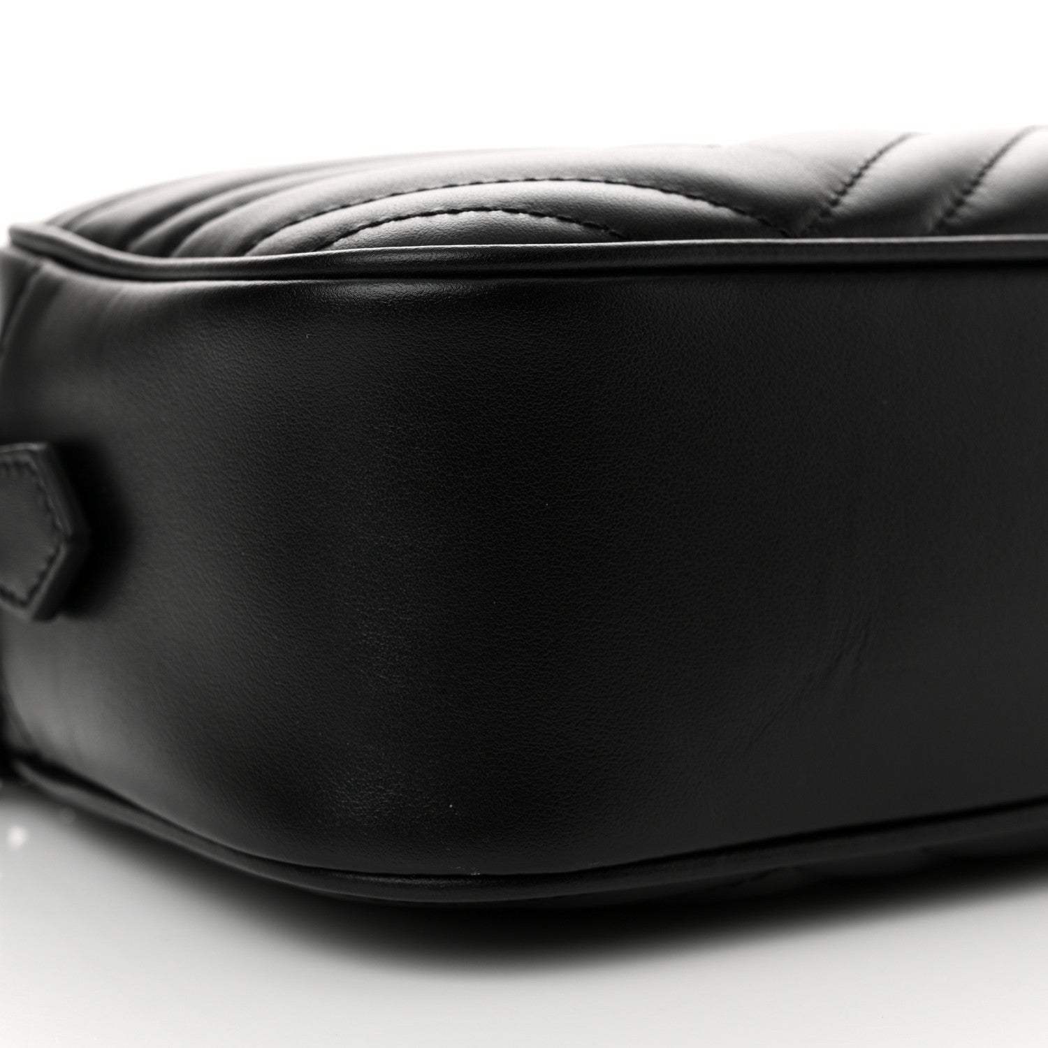Gucci Calfskin Matelasse Monochrome Small GG Marmont Chain Shoulder Bag Black 9 of 13