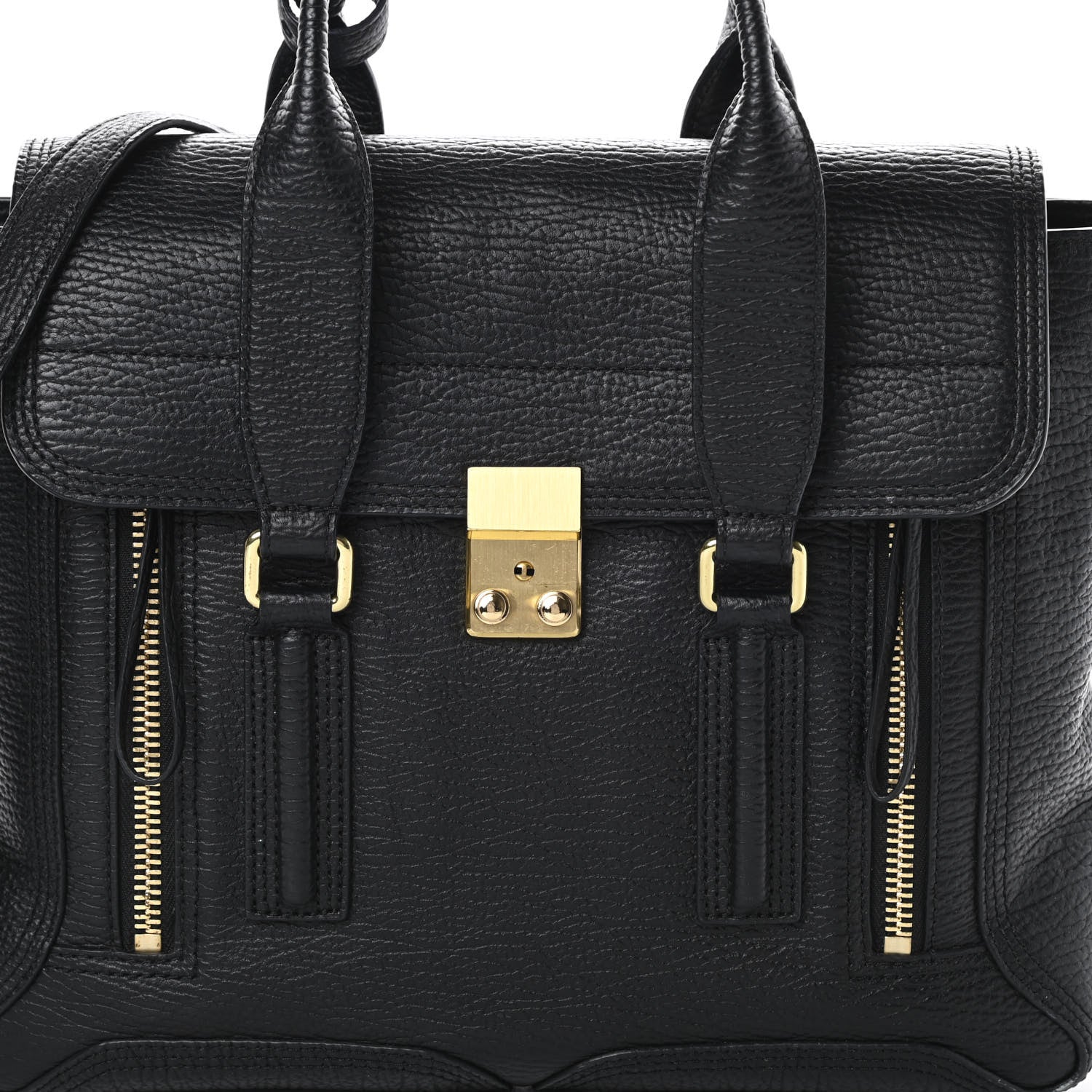 3.1 Phillip Lim Textured Calfskin Medium Pashli Satchel Black 8 of 13