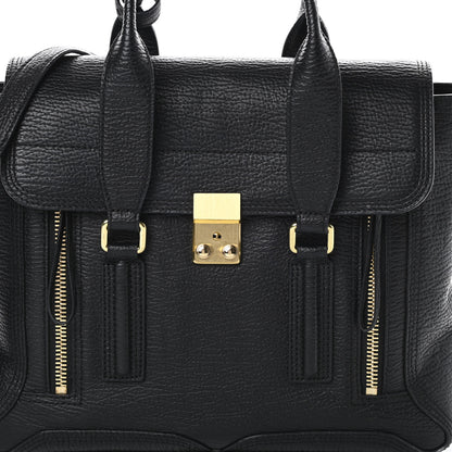 3.1 Phillip Lim Textured Calfskin Medium Pashli Satchel Black 8 of 13