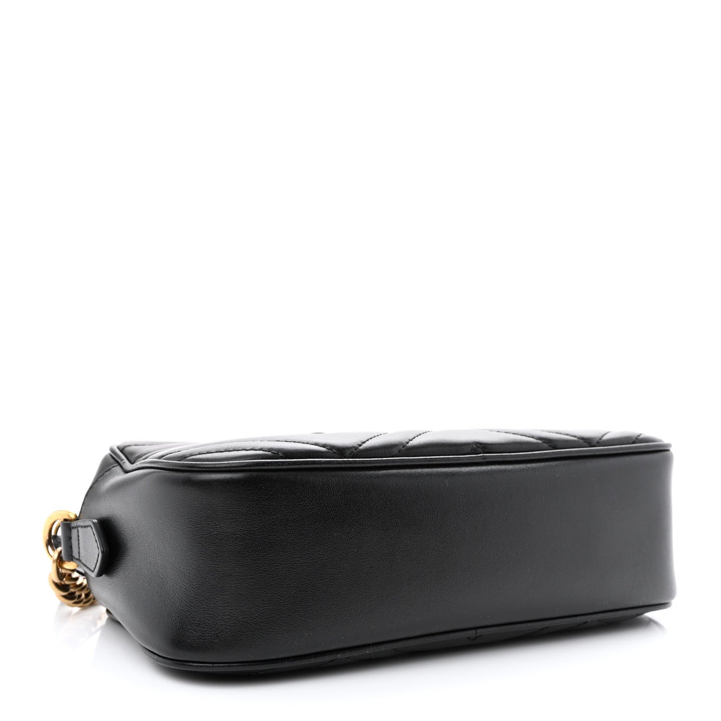 Calfskin Matelasse Small GG Marmont Chain Shoulder Bag Black