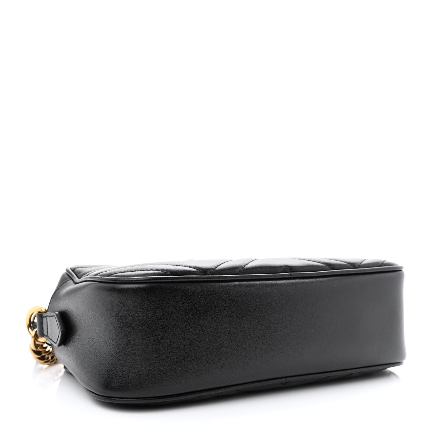 Gucci Calfskin Matelasse Small GG Marmont Chain Shoulder Bag Black 4 of 12