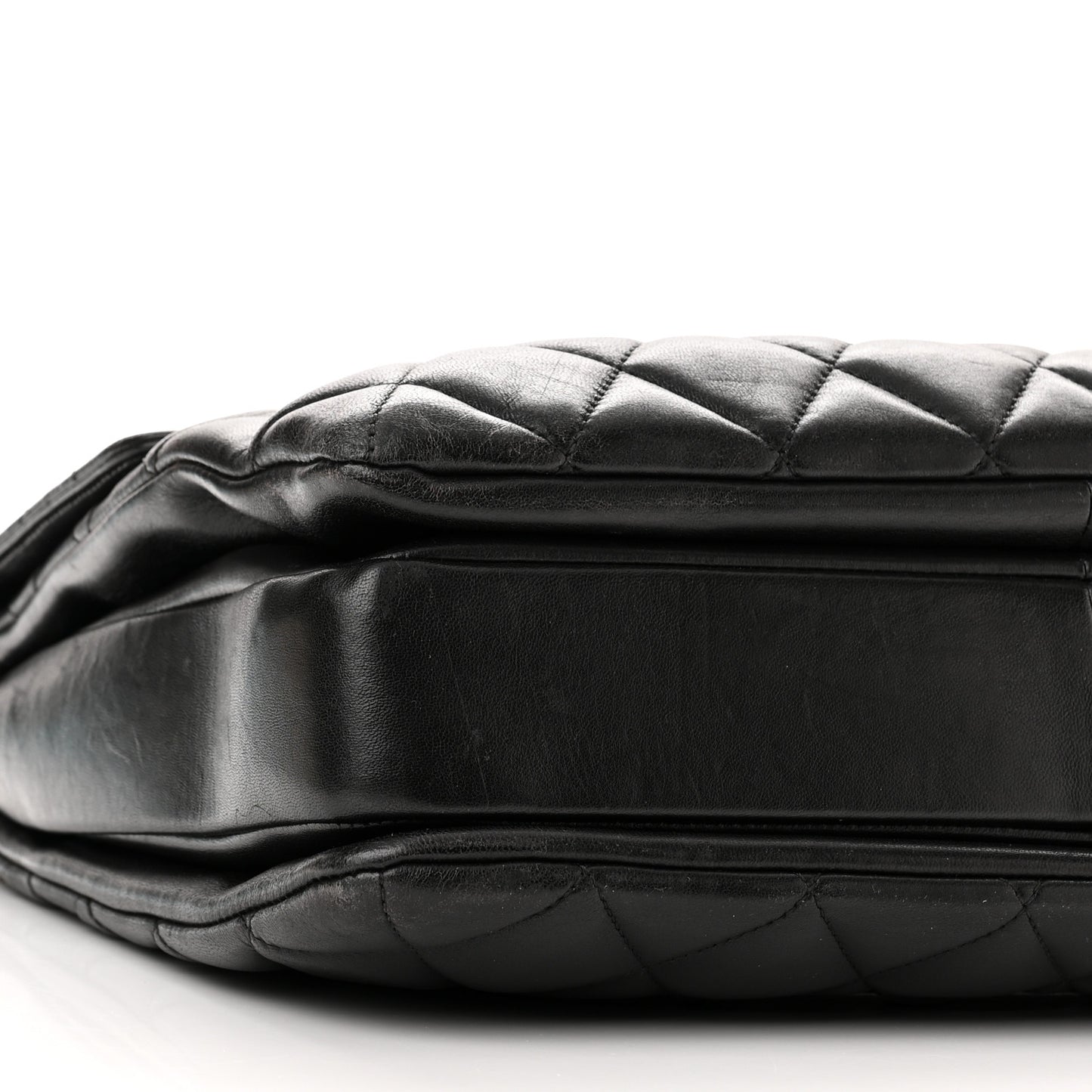 Lambskin Quilted Large Trendy CC Dual Handle Flap Bag Black
