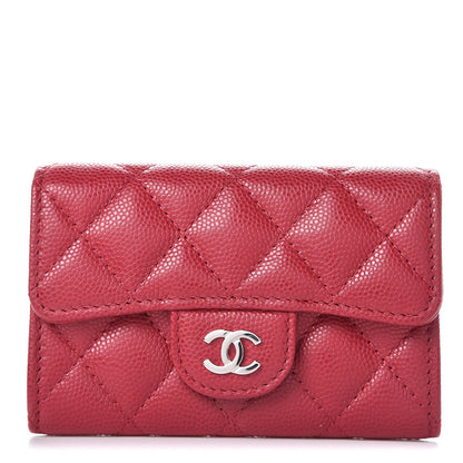 Chanel Caviar Quilted Flap Card Holder Pink 1 of 9