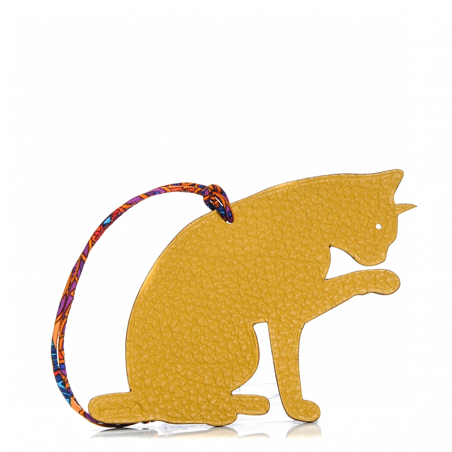 Hermes Togo Grain d'H Petit H Cat Bag Charm GM 2 of 5
