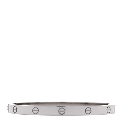 Cartier 18K White Gold Medium LOVE Bracelet 16 2 of 8