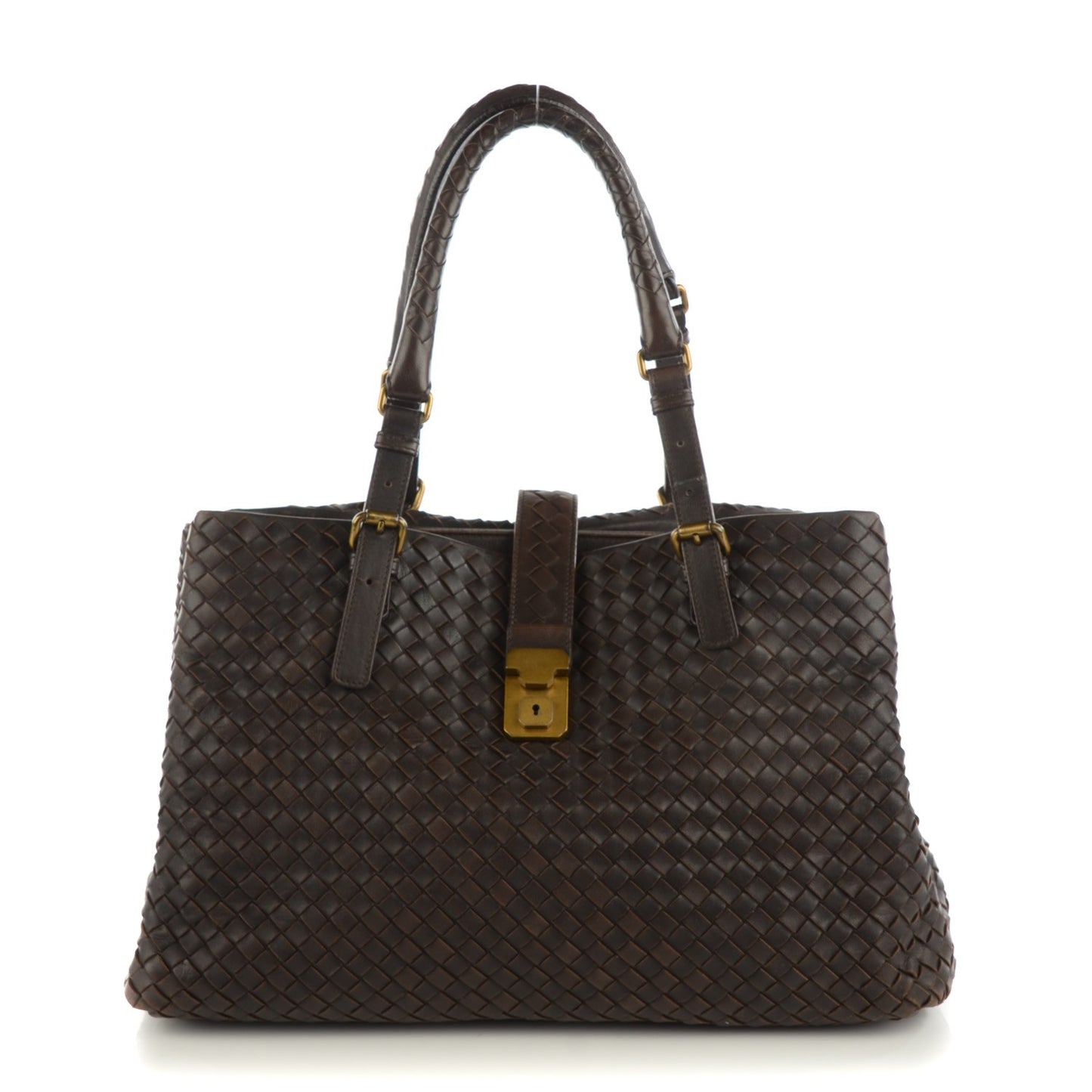 Nappa Intrecciato Medium Roma Tote Moro