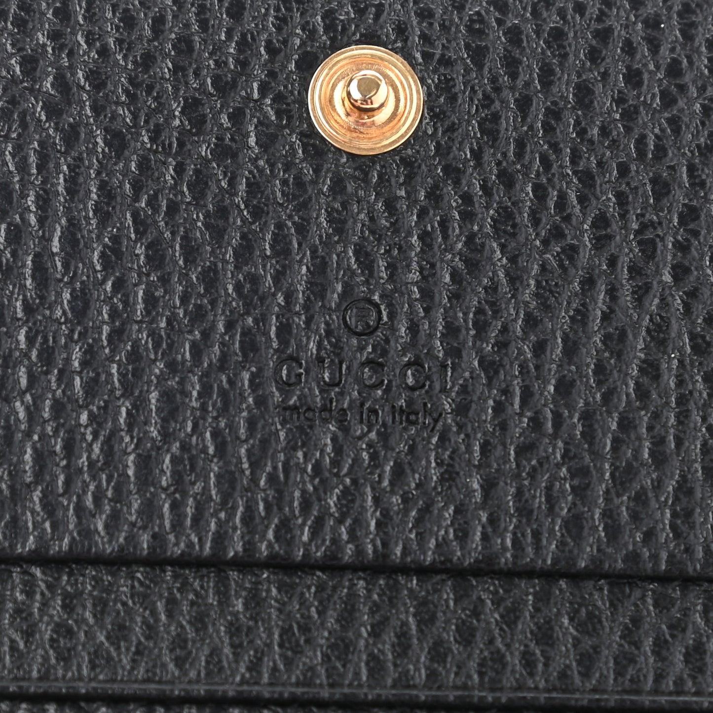 Pebbled Calfskin GG Marmont Card Case Black