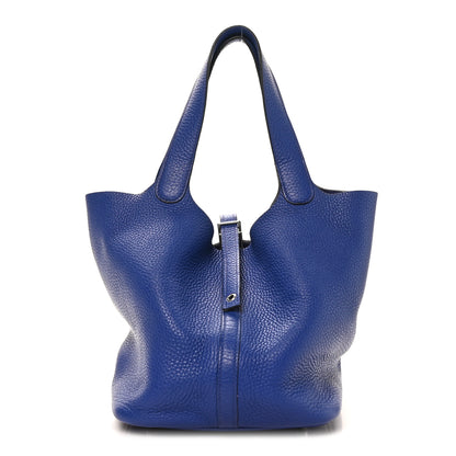 Hermes Taurillon Clemence Picotin Lock 22 MM Bleu Electrique 1 of 12