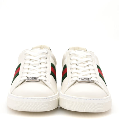 Gucci Calfskin Crocodile Web Womens Ace Sneakers 39 White Green 3 of 10