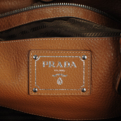 Prada Vitello Phenix Side Zip Shopping Tote Cannella 7 of 8