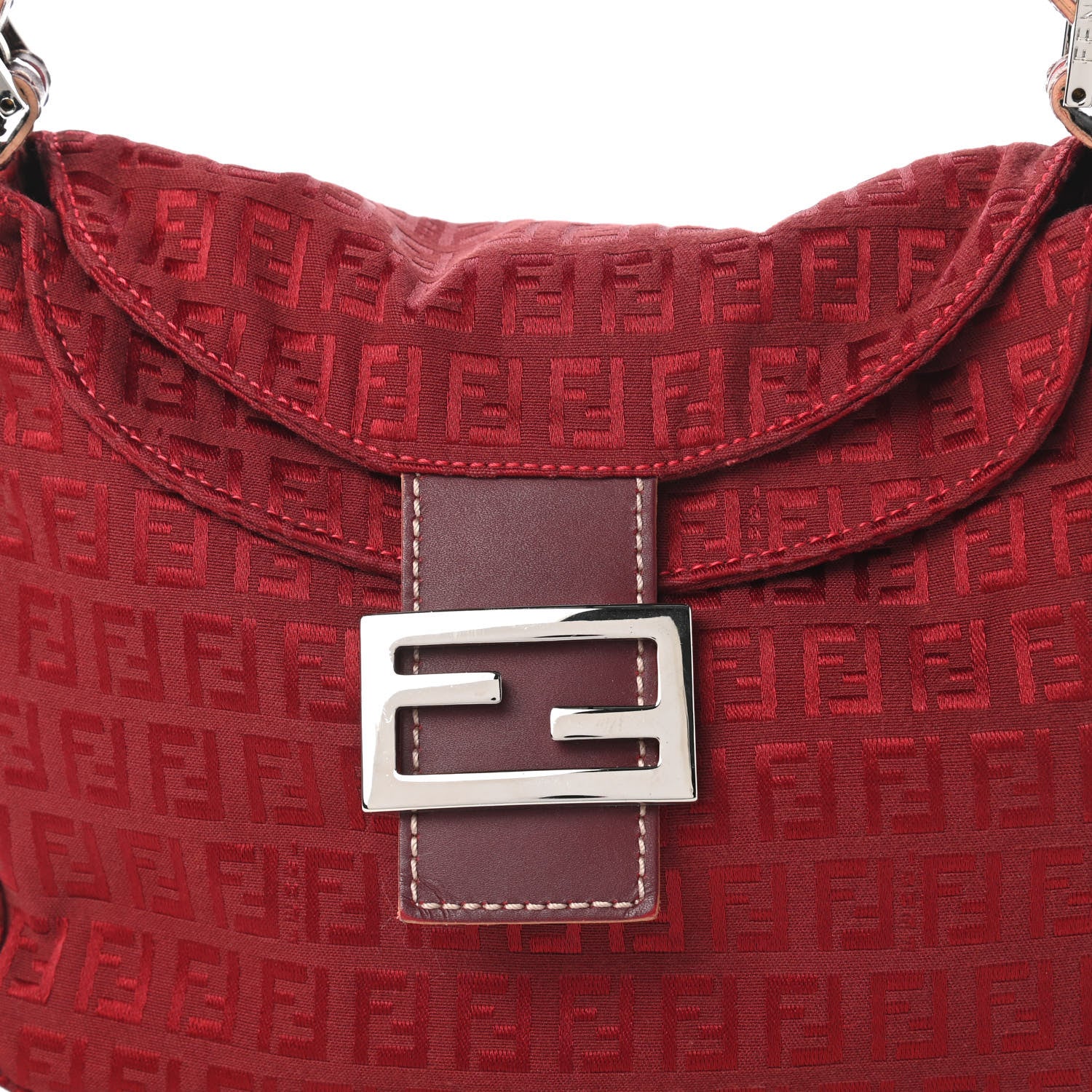 Fendi Zucchino Baguette Red 9 of 10