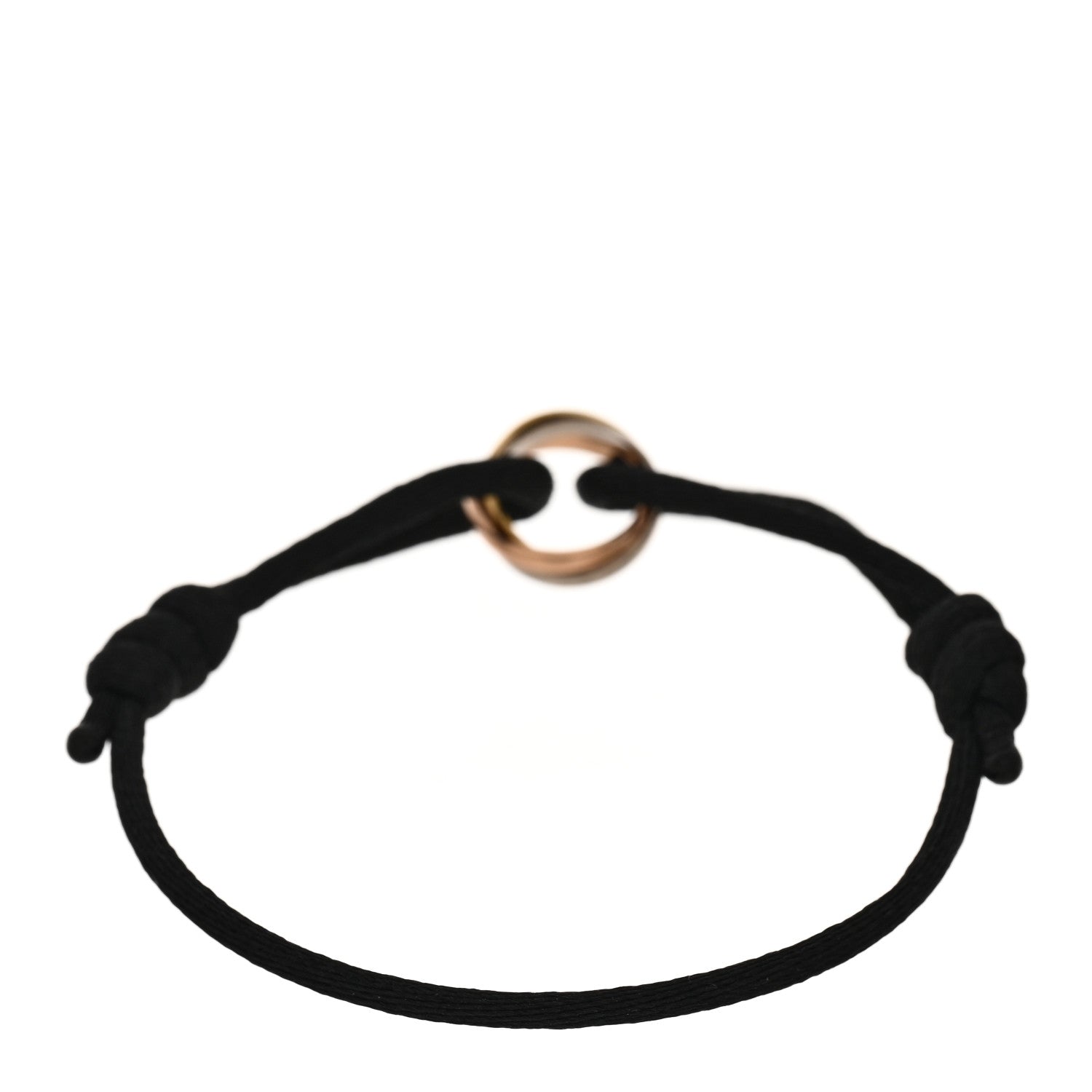 Cartier 18k Pink Yellow White Gold Trinity Adjustable Cord Bracelet Black 2 of 4
