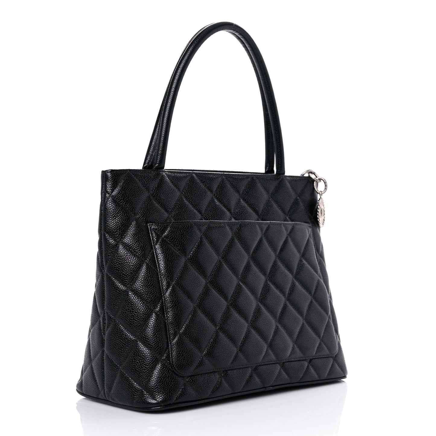 Caviar Quilted Medallion Tote Black