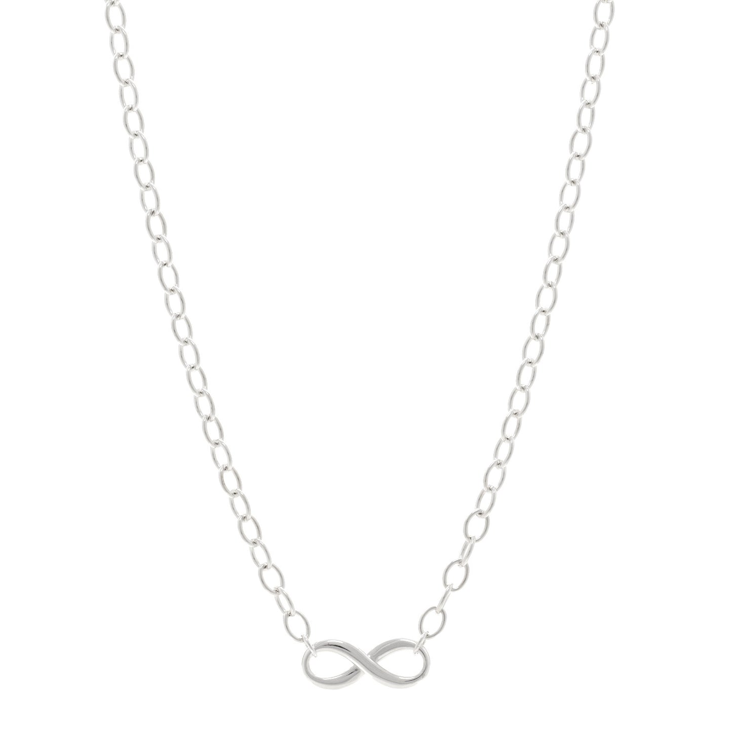 Sterling Silver Narrow Infinity Link Necklace