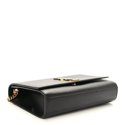 Saint Laurent Grain De Poudre Medium Classic Monogram Kate Satchel Black 4 of 9