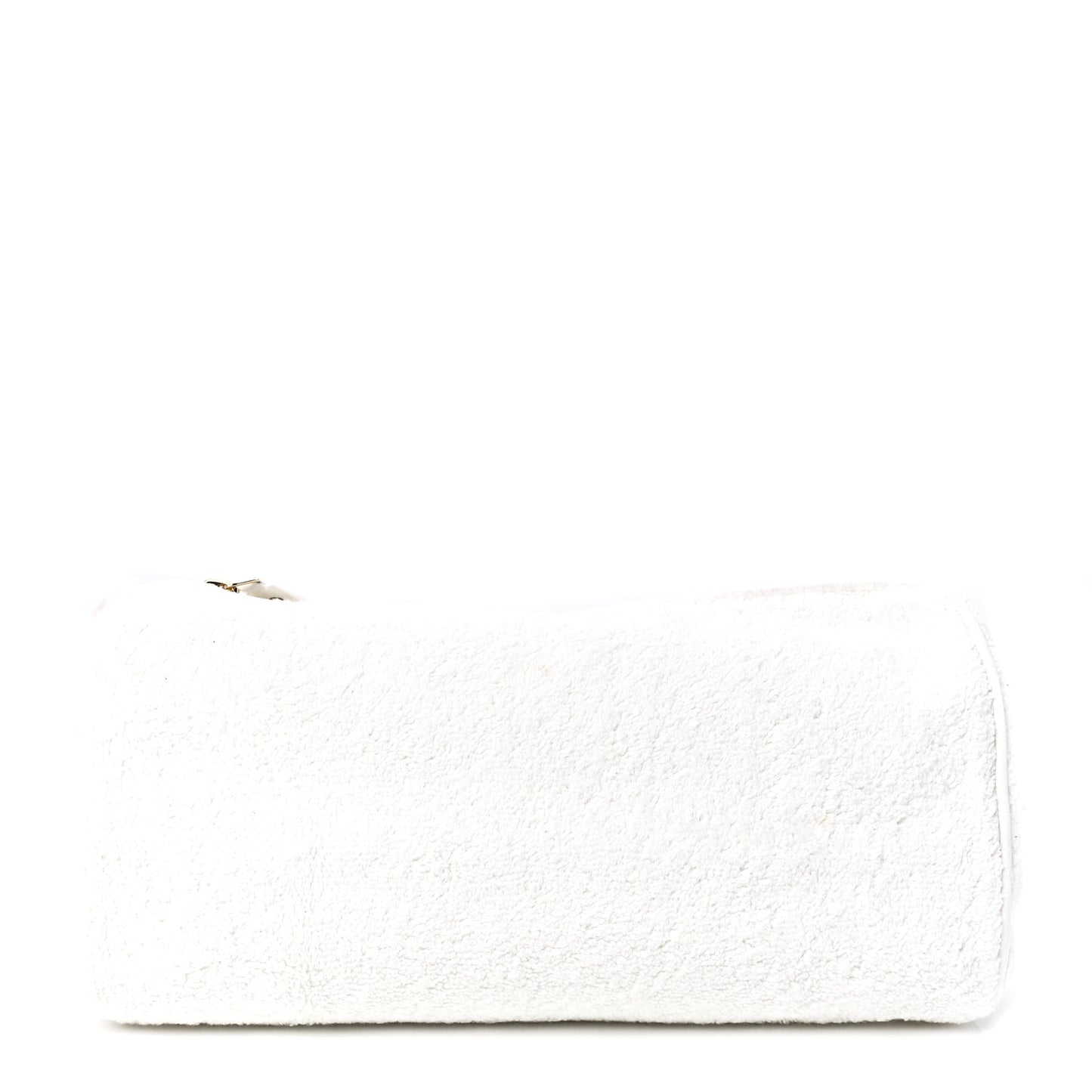 Terry Cloth Raffia CC Logo Thong Sandals 38 White