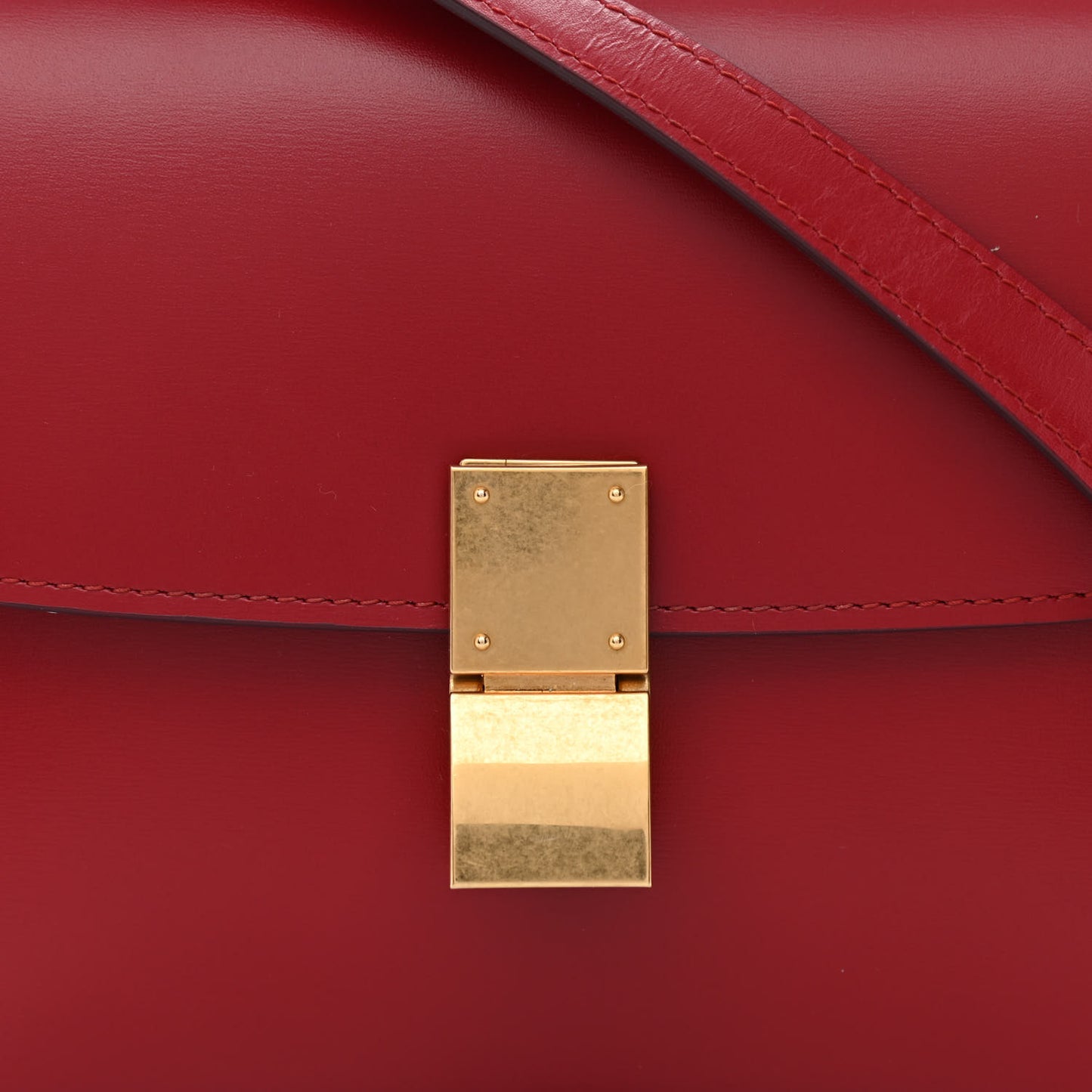 Box Calfskin Teen Classic Box Flap Bag Red