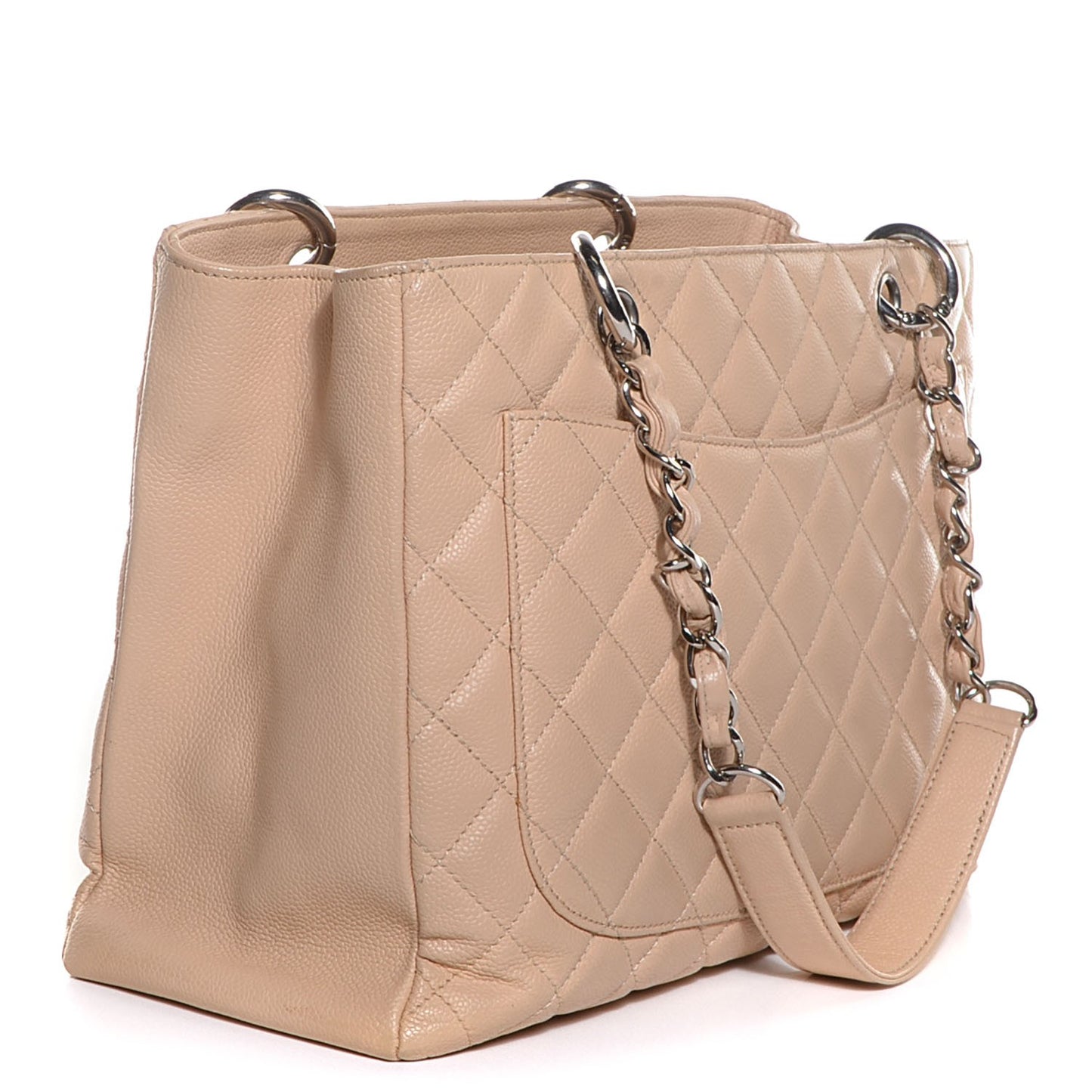 Caviar Quilted Grand Shopping Tote GST Beige Clair