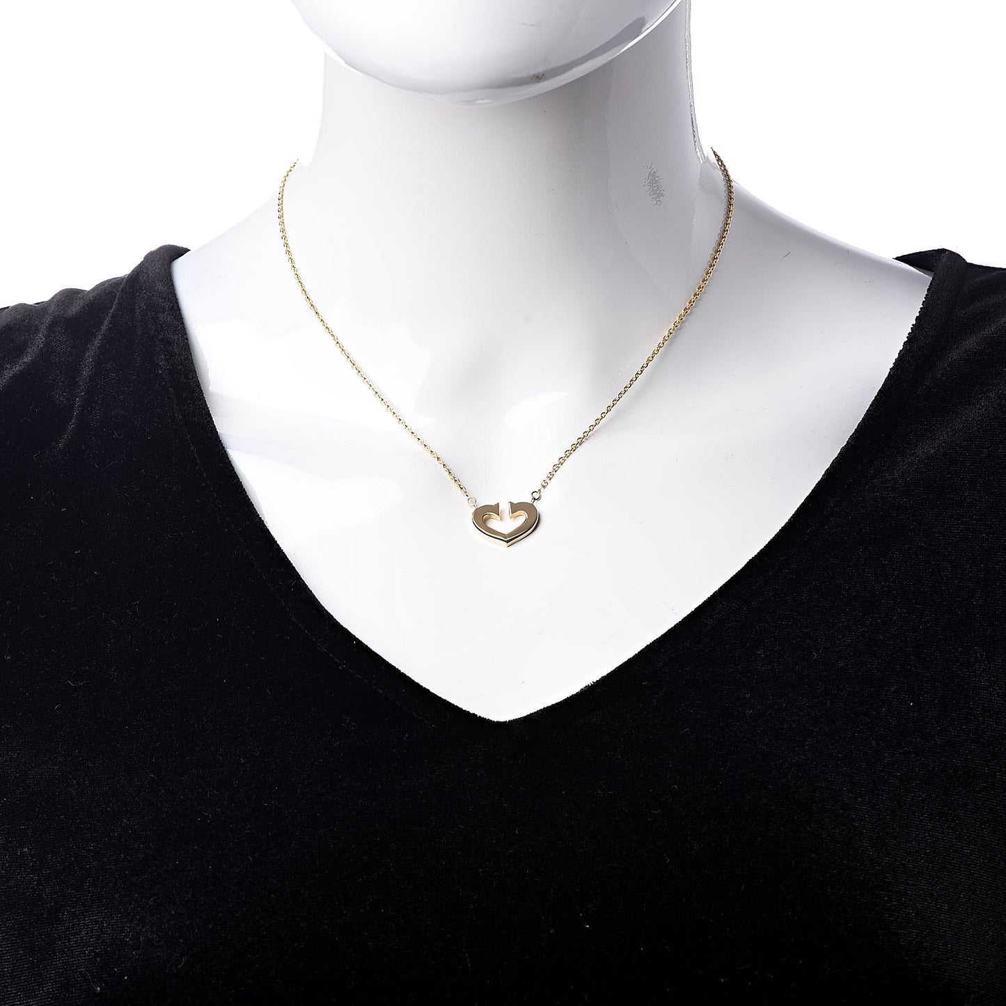 CARTIER 18K Yellow Gold Medium Hearts and Symbols Necklace