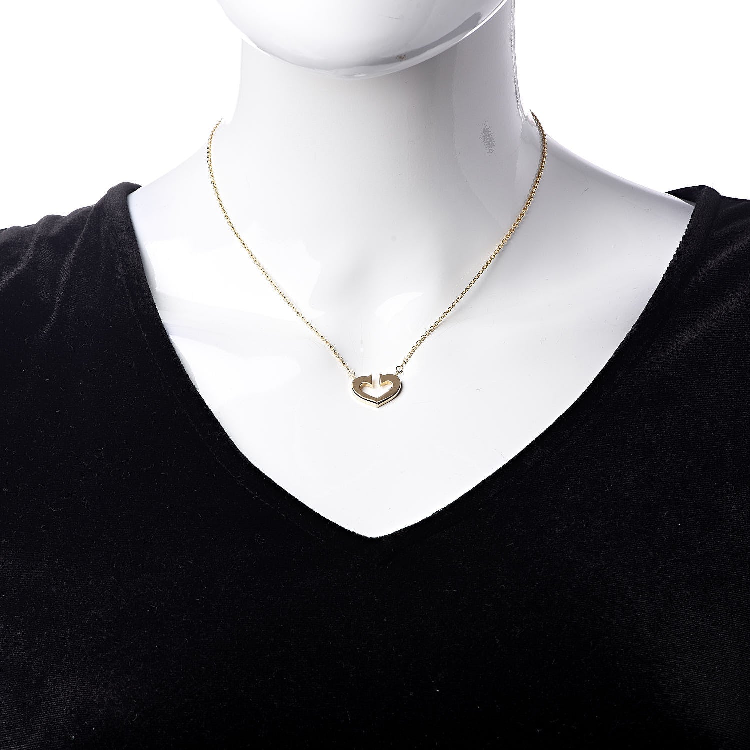 Tiffany CARTIER 18K Yellow Gold Medium Hearts and Symbols Necklace 2 of 7