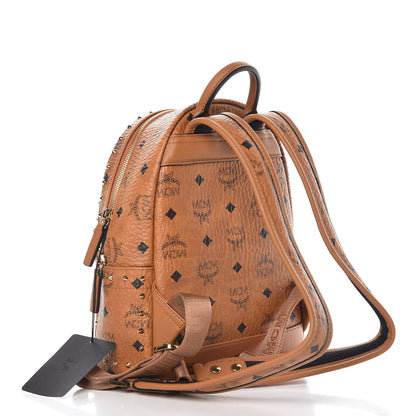 MCM Visetos Outline Stud Mini Stark Backpack Cognac 3 of 9