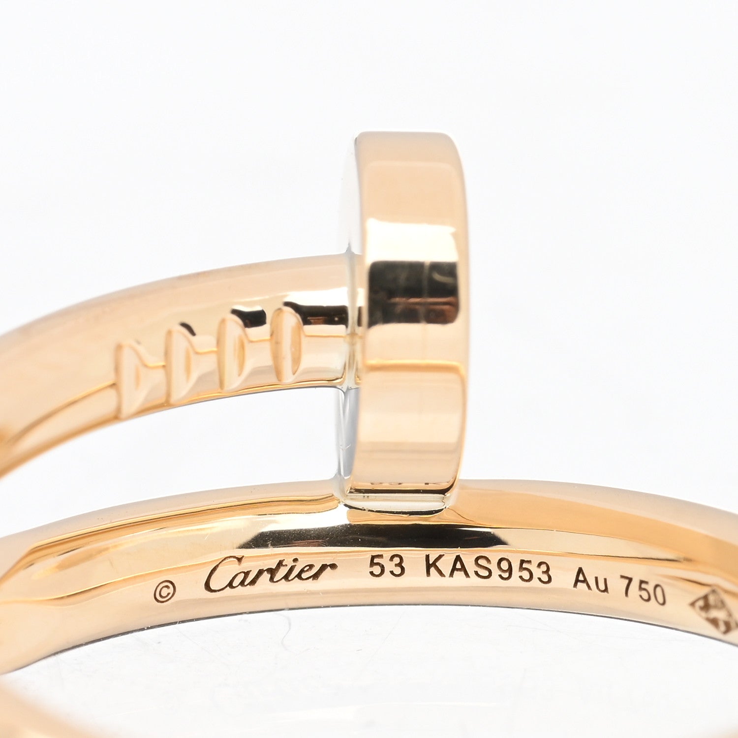 Cartier 18K Yellow Gold Juste Un Clou Ring 53 6.25 4 of 5