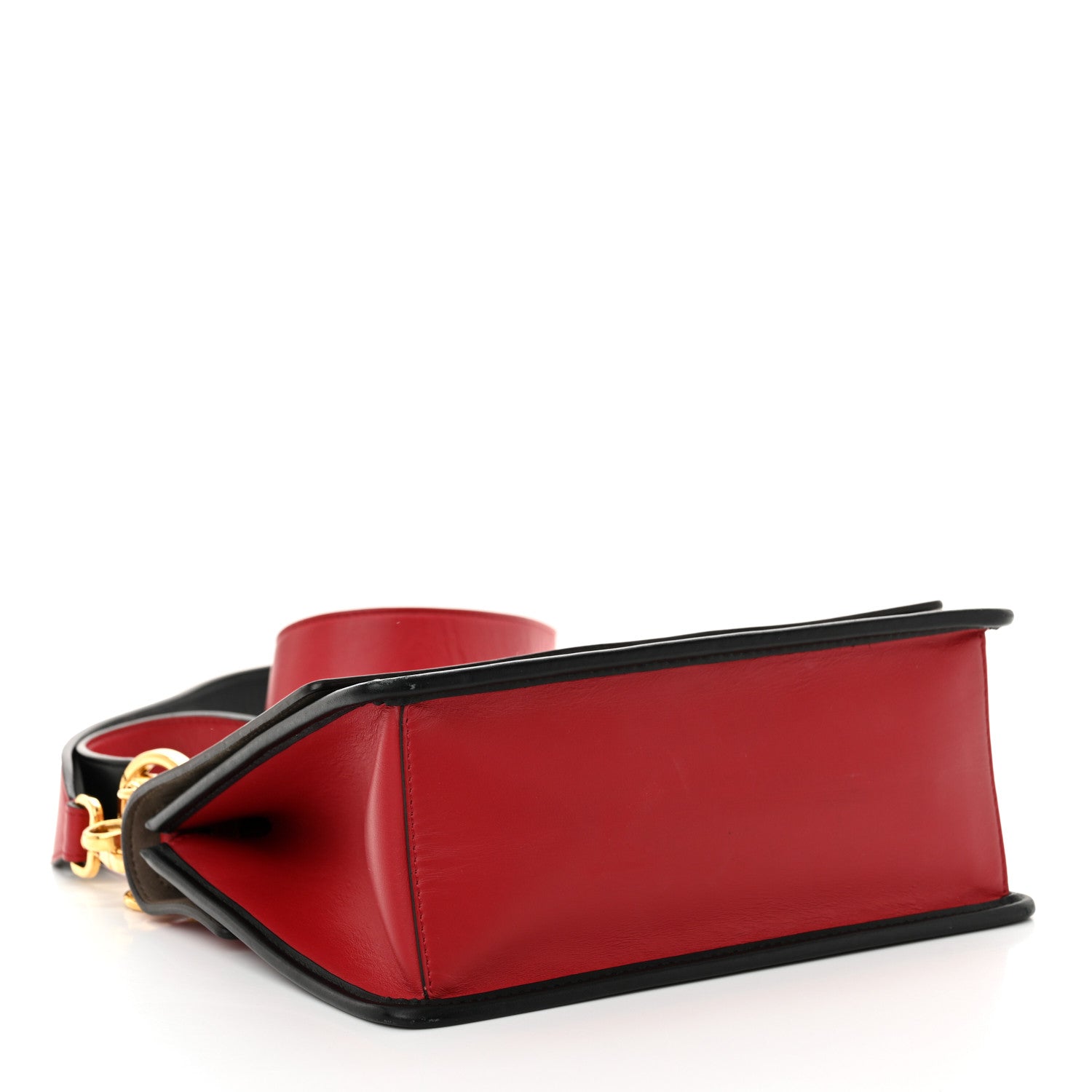 Fendi Vitello Century F is Fendi Bi-Color FF 1974 Embossed Kan I Shoulder Bag Fragola Maya Black 4 of 14