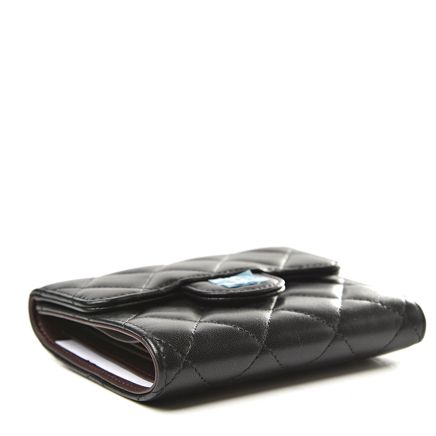 Chanel Lambskin Quilted Compact Flap Wallet Black 4 of 10