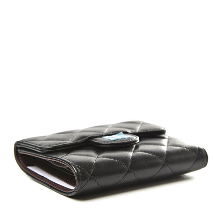 Chanel Lambskin Quilted Compact Flap Wallet Black 4 of 10