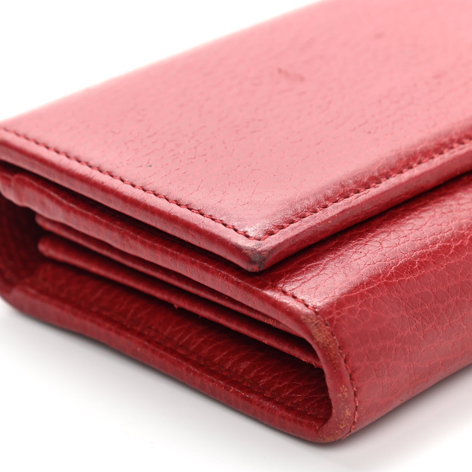 Gucci Dollar Calfskin Petite GG Marmont Wallet Chain Bag Hibiscus Red 8 of 14