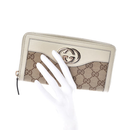Gucci Monogram Margaux Calfskin Sukey Zip Around Wallet Beige Ebony Mystic White 2 of 8