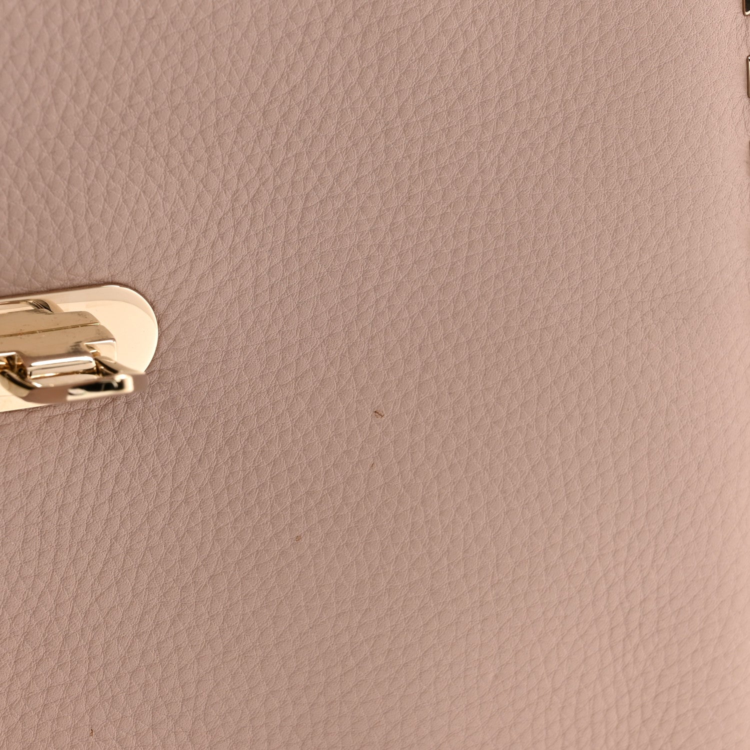 Valentino Garavani Grained Calfskin Rockstud Top Handle Flap Shoulder Bag Poudre 9 of 9