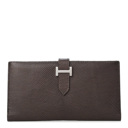 Hermes Lizard Bearn Gusset Wallet Havane 1 of 5