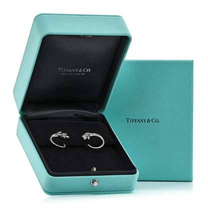 Tiffany Platinum Diamond Victoria Vine Circle Earrings 5 of 5