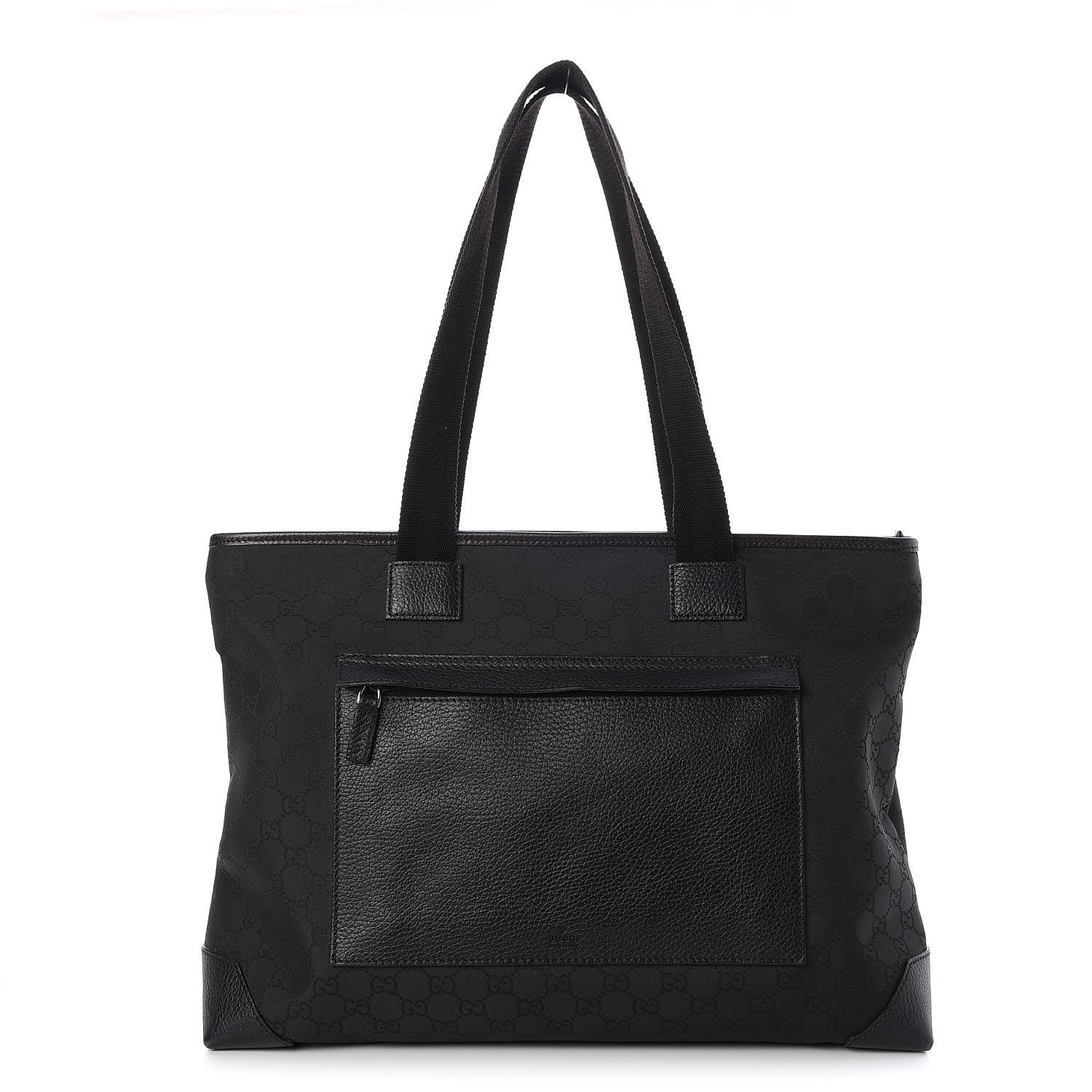 Gucci Nylon Monogram Calfskin Large Tote Bag Black 1 of 7