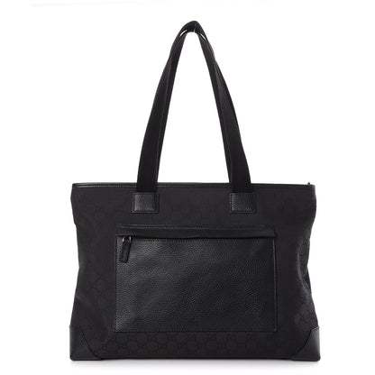 Gucci Nylon Monogram Calfskin Large Tote Bag Black 1 of 7