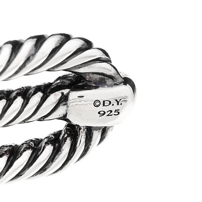 David Yurman Sterling Silver Diamond Three Row Confetti Cuff Bracelet 3 of 3