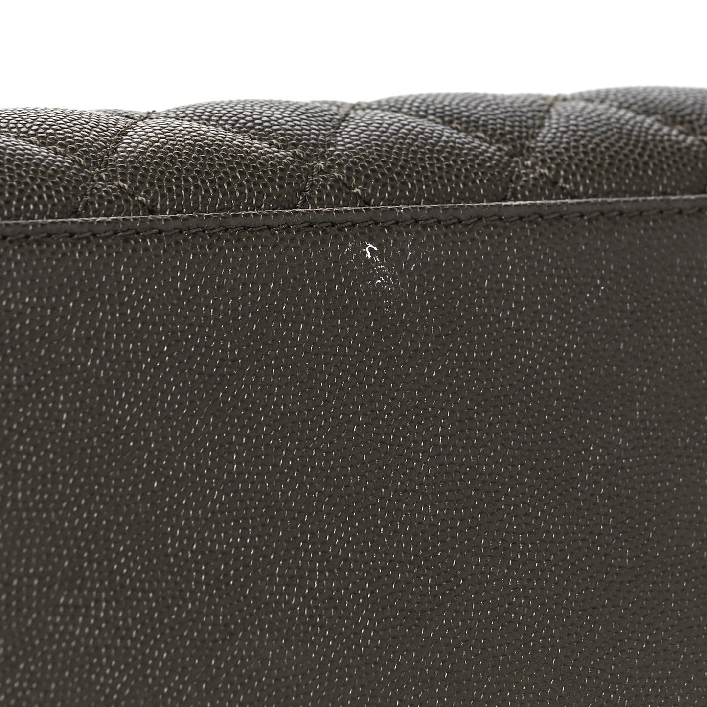 Caviar Lizard Quilted Small Coco Handle Flap Dark Grey
