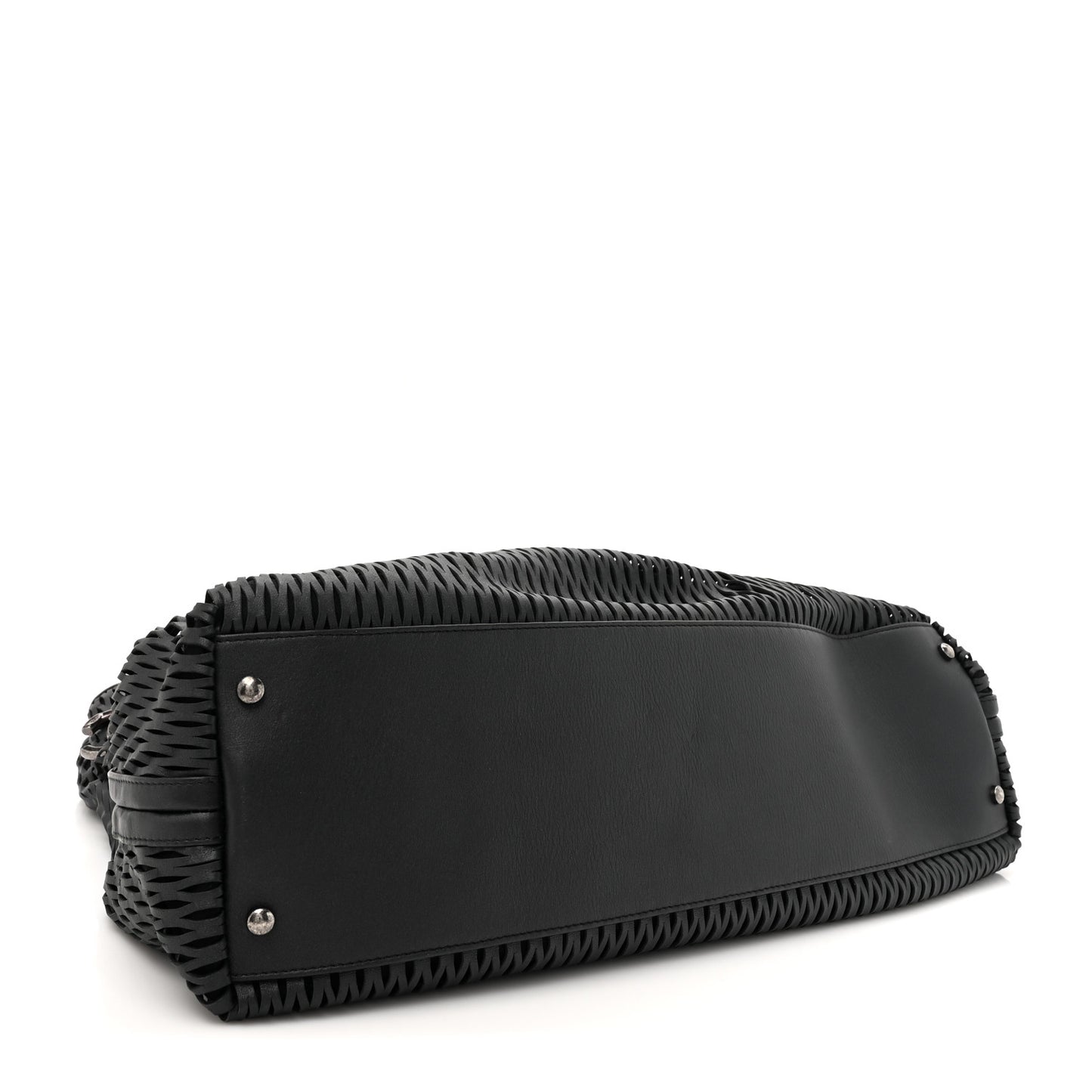 Calfskin Laser Cut Perforated CC Tote Black