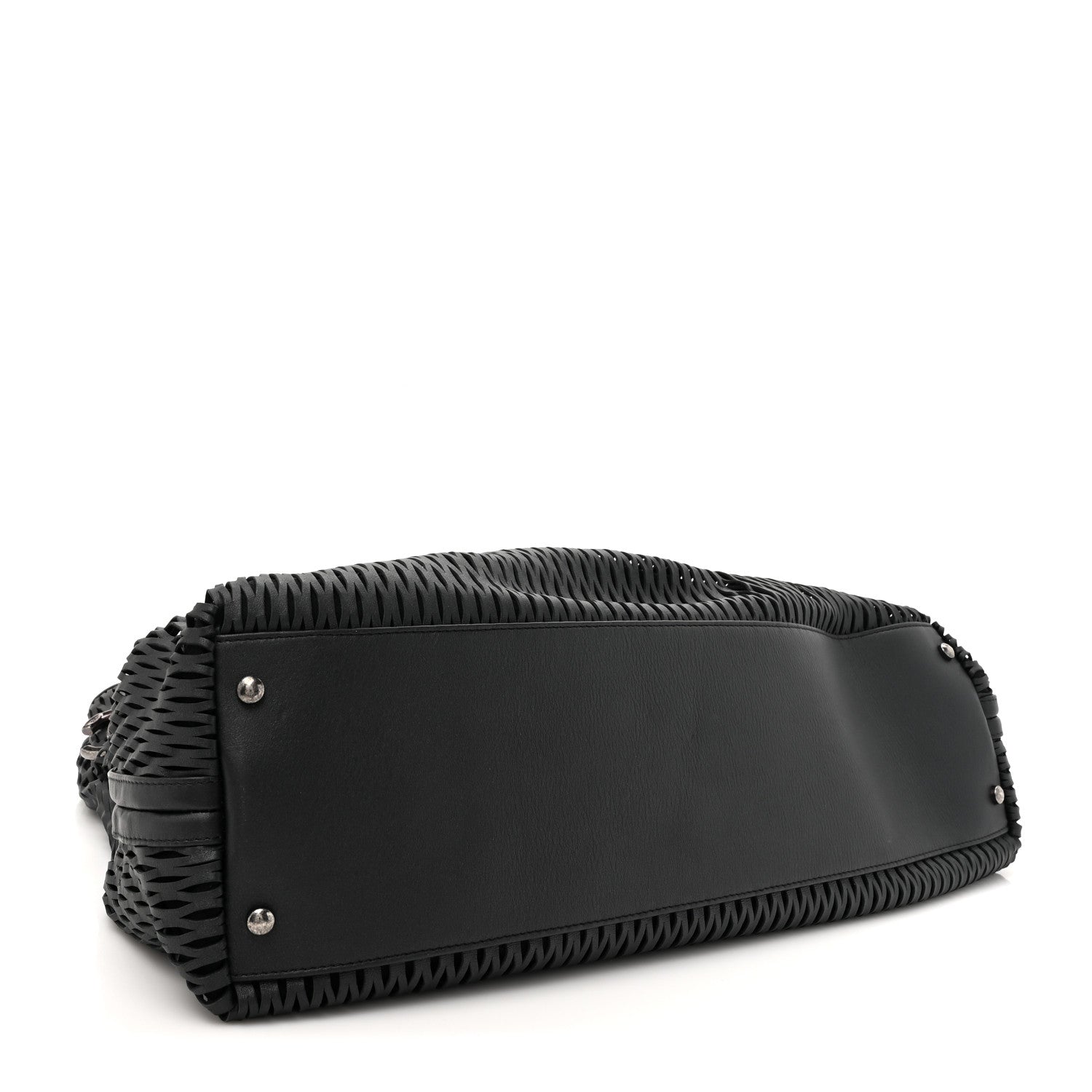 Chanel Calfskin Laser Cut Perforated CC Tote Black 4 of 10