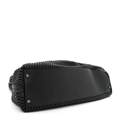 Chanel Calfskin Laser Cut Perforated CC Tote Black 4 of 10