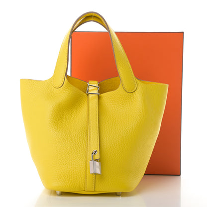 Hermes Taurillon Clemence Picotin Lock 18 PM Lime 12 of 12