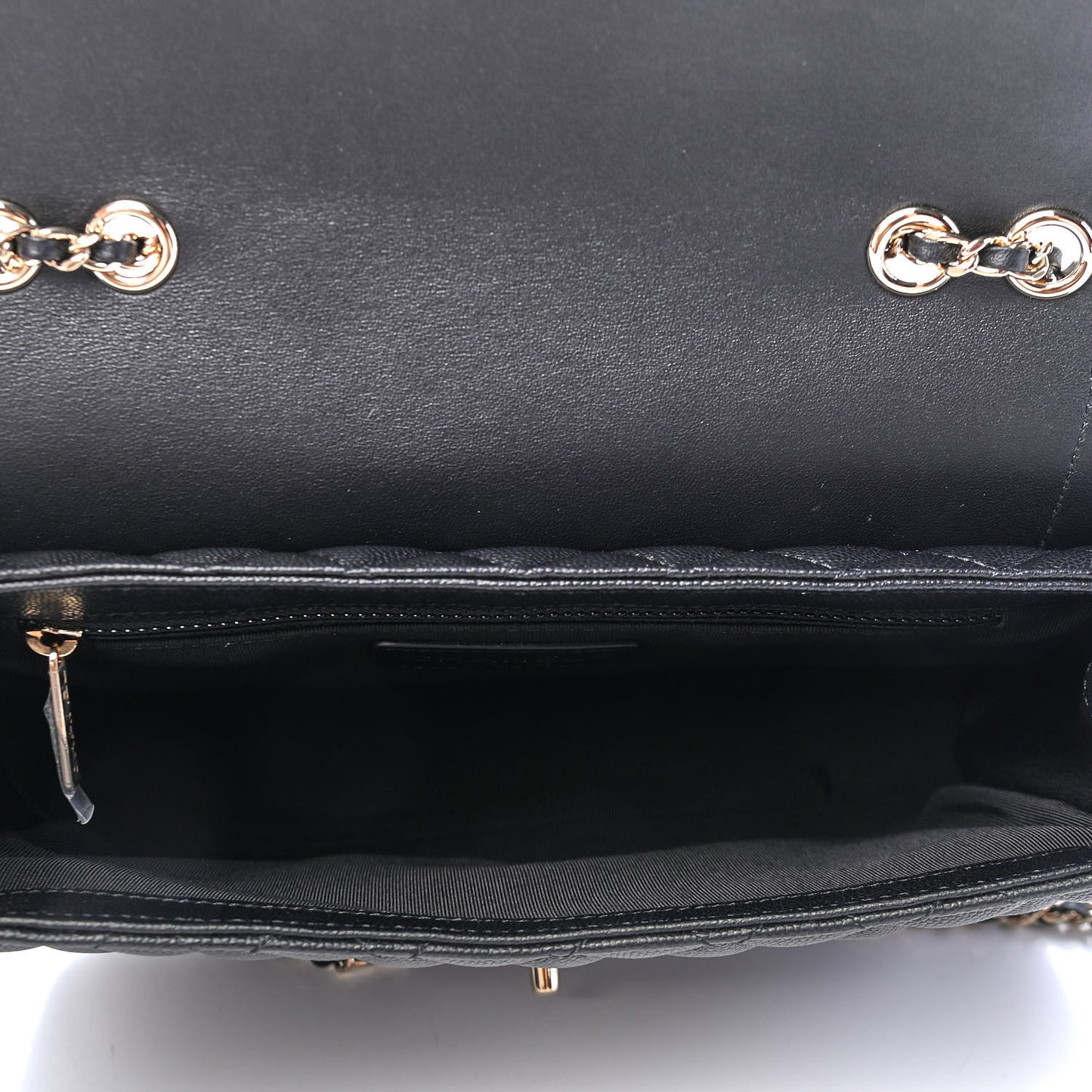 Calfskin Caviar Quilted Flap Black