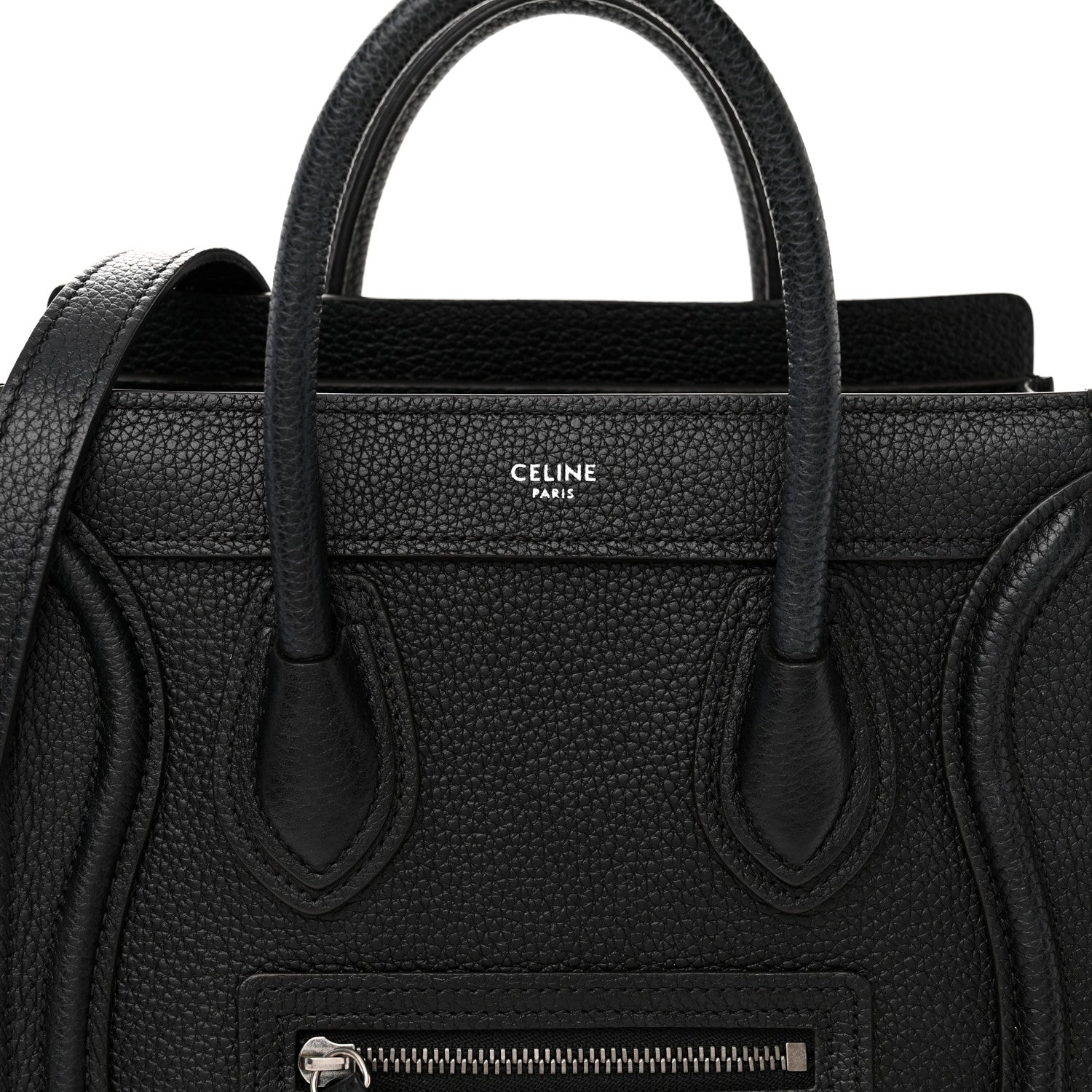 Celine Drummed Calfskin Nano Luggage Black 8 of 12
