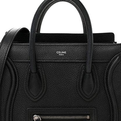 Celine Drummed Calfskin Nano Luggage Black 8 of 12